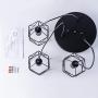 VILUXY Industrial 3-Light Pendant Lighting, with Black Metal Cage Shade, Adjustable Pendant Light for Kitchen Living Room Bedroom Hallway or Bar