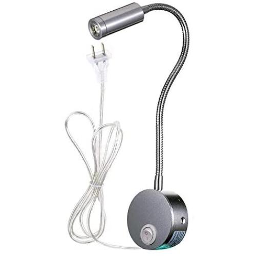 WannaBi Plug Wired Flexible 3 Watts 3W Gooseneck Led Wall Light Sconce Lamp Lighting for Bedroom Reading Bathroom with Plug