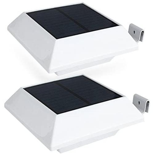 Solar Gutter Lights Motion Sensor Outdoor Security Light (2 Pack), LED (6-Diode) Waterproof Durable Fence Gutter Driveway Garden Patio Path Decking Light Made for Quality Outdoor Life