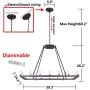 MEEROSEE Rectangluar Modern Led Chandelier Lighting L39.37'' Farmhouse Pendant Light Fixture Acrylic Shade 16 Lights Dining Room Chandeliers Oil Rubbed Bronze for Island Kitchen Living Room