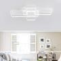 CHYING Modern Ceiling Light, White Flush Mount LED Rectangle Light Fixture 60W 6000K White Light PVC Metal Lighting for Living Room Bedroom Study CHYING Modern Ceiling Light, White Flush Mount LED Rectangle Light Fixture 60W 6000K White Light PVC Metal Lighting for Living Room Bedroom Study