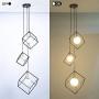 Industrial 3-Light Pendant Light Cluster Pendant Lighting with Black Metal Cage and Milky White Glass Adjustable Pendant Lights for Kitchen Island Dining Room Bedroom G9 Bulb by HL