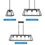 ELUZE 3-Light Kitchen Island Pendant Lighting Black Finish Farmhouse Chandelier Vintage Pendant Lights for Dining Room Kitchen Living Room Farmhouse