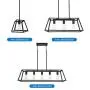 ELUZE 3-Light Kitchen Island Pendant Lighting Black Finish Farmhouse Chandelier Vintage Pendant Lights for Dining Room Kitchen Living Room Farmhouse