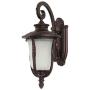 Designer Outdoor Wall Lanterns Rustic Exterior Light Fixture as Front Porch Light Wall Mount, 18'' Waterproof Outdoor Wall Sconce, Brown Finish with Frosted Glass for Front Door Garage Patio