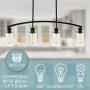 Kira Home Rayne 33'' 4-Light Modern Farmhouse Arched Island Light, Seeded Glass Shades + Black Finish