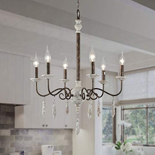 6-Light Wood Metal Chandelier Pendant French Country Farmhouse Chandelier Handmade Wooden French Country Lighitng for Living Room Bedroom Kitchen Foyer 6-Light Wood Metal Chandelier Pendant French Country Farmhouse Chandelier Handmade Wooden French Country Lighitng for Living Room Bedroom Kitchen Foyer