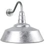 Large Gooseneck Barn Light | The Redondo Standard Warehouse Steel Dome on a Gooseneck | Modern Farmhouse Barn Lighting Made in America (16'' Gooseneck, Galvanized)