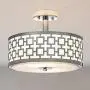 Popity Home 15 Modern Chrome Semi Flush Mount Ceiling Light,Drum Shade Ceiling Light Fixture for Kitchen,Foyer,Living Room,Bathroom,Dining Room,Hallway