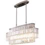 Moooni Modern Oval Rectangular Crystal Chandelier Ceiling Light Rectangle Chandeliers Rod-Type Pendant Light for Dining Room Kitchen Island L31.5'' X H12.8''