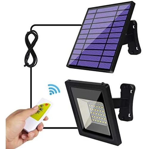 Solar Lights Outdoor - Solar Flood Lights - Security Pendant Light Kits for Indoor Home Shed Gazebo Porch, with Adjustable Solar Panel and 9.2Ft Cord Remote Control