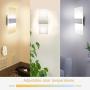 LED Wall Sconce with Remote Control JACKYLED 12W Set of 2 Stepless Dimming LED Wall Lamp Acrylic Material Hardwired Wall Mounted Wall Lights for Living Room Bedroom Hallway Room Decor Dimmable No Plug