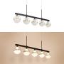 Joyxeon 5-Light Kitchen Island Lighting Farmhouse Dining Room Lighting Fixtures Hanging, Integrated LED Kitchen Bar Linear Chandeliers Industrial Pool Table Light, 3000K Warm White - Black & Gold