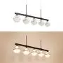 Joyxeon 5-Light Kitchen Island Lighting Farmhouse Dining Room Lighting Fixtures Hanging, Integrated LED Kitchen Bar Linear Chandeliers Industrial Pool Table Light, 3000K Warm White - Black & Gold
