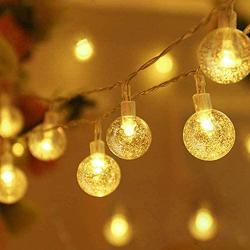 YOZATIA Globe String Lights Battery Operated Warm White Waterproof, 32.8ft 80 LED Crystal Ball String Lights 8 Modes with Remote Control, Perfect for Indoor, Outdoor, Bedroom, Party, Christmas