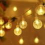 YOZATIA Globe String Lights Battery Operated Warm White Waterproof, 32.8ft 80 LED Crystal Ball String Lights 8 Modes with Remote Control, Perfect for Indoor, Outdoor, Bedroom, Party, Christmas