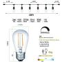 Svater 96Ft Outdoor String Lights,2Pack 48Ft Patio Lights Plug in with 2W Led Glass Bulb,Dimmable,2700K Warm White,Commercial Grade IP65 Waterproof Hanging String Light,ETL Listed