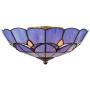 RUNNUP Industrial 12'' Wide Tiffany Style Flush Mount 2 Lights Ceiling Light Fixture with Glass Shade Vintage Ceiling Lamp in Blue