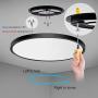 LED Flush Mount Ceiling Light Fixture, 5000K Daylight White 24W(240W Equivalent) 12 Inch Flat Modern Ceiling Lighting, 3200LM Ceiling Lamp for Bathroom Porch, Kitchen, Bedroom, Living Room, Hallway