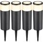 LEONLITE 5W LED Low Voltage Pathway Lights Outdoor Waterproof, Aluminum Construction for Garden Light, 400lm, 3000K Warm White, Yard, Patio, Lawn, Driveway Landscape Lighting, Pack of 4