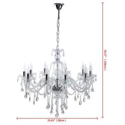 Ridgeyard Clear K9 Crystal 10 Lights Modern Luxurious Chandelier Candle Pendant Lamp Ceiling Living Room Lighting for Dining Living Room Bedroom Hallway Entry 25.6 x 35.4 Inch Gift Idea (Transparent)