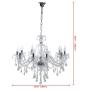 Ridgeyard Clear K9 Crystal 10 Lights Modern Luxurious Chandelier Candle Pendant Lamp Ceiling Living Room Lighting for Dining Living Room Bedroom Hallway Entry 25.6 x 35.4 Inch Gift Idea (Transparent)