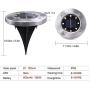 Solar Ground Lights, Disk Lights Waterproof In-Upgraded Outdoor Garden Waterproof Bright in-Ground Lights for Lawn Pathway Yard Driveway, with 8 LED