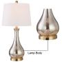 Maxax Table Lamps Set of 2 with USB Charging Port Gold Mercury Glass Bedside Nightstand Lamp White Drum Shade for Living Room Family