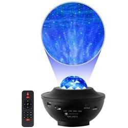 Yiliaw Star Projector Night Light Ocean Wave Projector with Bluetooth Music Speaker Timing Function,10 Lighting Modes and Adjustable Brightness Suitable for Home Theater/Kids Adults Room Decoration