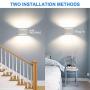 Aluminum Modern LED Wall Sconces Set of 2, 15 W 3000K Warm White Up and Down Lighting Fixture Lamps for Stairway, Bedroom, Hallway, Basement, Cafes, Wall-Mounted or Plug in (4 G9 Bulbs Included)