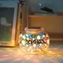 Solar Jar Glass Ball Table Light, Color Changing Solar Powered Crackle Glass Ball Led Garden Lights,Waterproof Led Night Light for Bedroom Yard Patio Halloween Christmas Decor (Star-Mosaic)