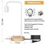 Industrial Desk Lamp Set of 2 | Dimmable Bedside Lamp with Wood Base | Nightstand Table Lamp | Retro Office Work Lamp for Living Room, Bedroom, Office, College Dorm (White, Without Bulb)