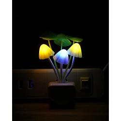 Sensor Led Night Light, Color Changing Plug-in LED Mushroom Dream Bed Lamp