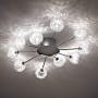 Wired Modern Ceiling Light Flush Mount Fixture Sputnik Chrome 38'' Wide 10-Light Glass Orb for Bedroom Kitchen Living Room Hallway Bathroom - Possini Euro Design