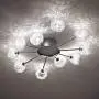 Wired Modern Ceiling Light Flush Mount Fixture Sputnik Chrome 38'' Wide 10-Light Glass Orb for Bedroom Kitchen Living Room Hallway Bathroom - Possini Euro Design