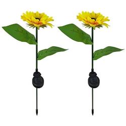 Sunflower Solar Lights Outdoor, 2pcs LED Lawn for Outdoor Garden Outdoor Garden Powerful Sunflower Solar Lamps Night Light, for Terrace, Courtyard Decoration.