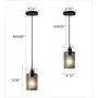 Modern Black Kitchen Light Fixture with Clear Glass and Metal Inner Shade, 1 Light Industrial Mini Pendant Lighting for Kitchen Island Dining Room Farmhouse Cafe Bar Barn