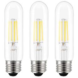 T10 LED Bulbs Daylight 4000K LED Tubular Edison Light Bulbs 4W Dimmable Tube Vintage Led Bulbs 40 Watt Equivalent,E26 Medium Base, LED Filament Retro Bulb for Desk Lamp, Pendant Lights(3-Pack)