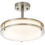 SOTTAE Modern Brushed Nickel Flush Mount Ceiling Light, Semi Flush Mount Ceiling Light Ceiling Lamp Flush Mount Light Fixture Light Fixture Flush Mount for Bedroom Dining Room Kitchen Corridor(11.8'')