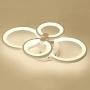 TFCFL Modern LED Ceiling Light, 4 Rings Flush Mount Chandelier Lamp Stepless Dimming 3-Color 2835 SMD Acrylic Pendant Light with Remote Control for Living Room Bedroom Dining Room (White)