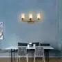 Sivilynus Gold Bathroom Light Fixture, 3 Lights Brushed Brass Sconces Wall Lighting Rustic Vanty Lights for Bathroom Lights Over Mirror with Clear Glass Shade Dining Room