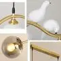 Kankanray Nordic Creative Chandelier Modern Resin Bird Glass Ceiling Lamp 4 Light Flush Mount Lighting Fixture for Bar Dining Room Living Room Bedroom (Gold)