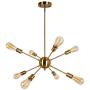 Qamra Modern Sputnik Chandelier, 30 inches Larger 8-Lights Ceiling Light Fixtures Pendant Lighting for Dining Room Bedroom Kitchen Island Living Room (Brass)