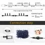 Outdoor Christmas Tree String Lights, 320 LED 35m/115ft Indoor Waterproof 8 Modes Fairy Twinkle Lights End-to-End Plug in, for Christmas Tree Garden Wedding Party Home Patio Lawn Decoration-Cool White