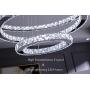 KROSON Crystal Chandelier Modern Led Chandelier Dining Room and Bedroom Chandelier Foyer Lighting Adjustable Ceiling Pendant Lighting Cool White 3 Rings Chandeliers