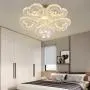 LED Crystal Chandelier Modern Ceiling Light 5-Heart Shape Chandelier Lighting Fixture Flush Mount Pendant Light for Bedroom Living Room Hobby Hallway,Warm White