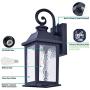 Dusk to Dawn Sensor Outdoor Wall Lantern Lights Exterior Porch Light Fixture for House Waterproof Anti-Rust Black Wall Mount Outside Patio Garden Sconce with Water Rippled Glass (Bulb Not Included)