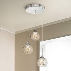 Encircled Crystal Chrome Multi Light Pendant Chandelier 12'' Wide Modern Clear Glass 3-Light Fixture for Dining Room House Foyer Kitchen Island Entryway Bedroom Living Room - Possini Euro Design