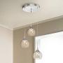 Encircled Crystal Chrome Multi Light Pendant Chandelier 12'' Wide Modern Clear Glass 3-Light Fixture for Dining Room House Foyer Kitchen Island Entryway Bedroom Living Room - Possini Euro Design