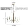 GEPOW 6-Light French Country Chandelier, Handmade Real Wood Farmhouse Chandelier, Distressed Finish Light Fixture for Dining Room, Living Room, Bedroom, Kitchen, Stairway, Kitchen